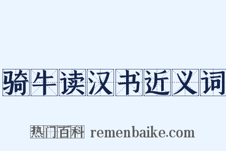 骑牛读汉书近义词是什么意思的图片